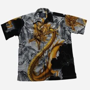 Mens Vintage Y2K Skater Streetwear Punk AOP Japanese Archive Button-up Shirt